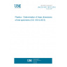 UNE EN ISO 16012:2016 Plastics - Determination of linear dimensions of test specimens (ISO 16012:2015)