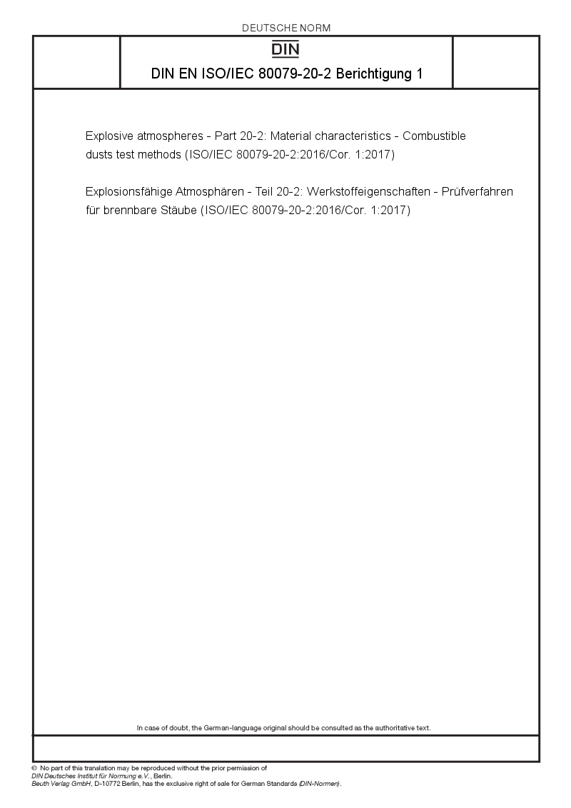 DIN EN ISO/IEC 80079-20-2 Berichtigung 1