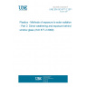 UNE EN ISO 877-2:2011 Plastics - Methods of exposure to solar radiation - Part 2: Direct weathering and exposure behind window glass (ISO 877-2:2009)