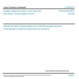 Csn En Iso Hexagon Regular Nuts Style With Metric Fine Pitch Thread Product Grades