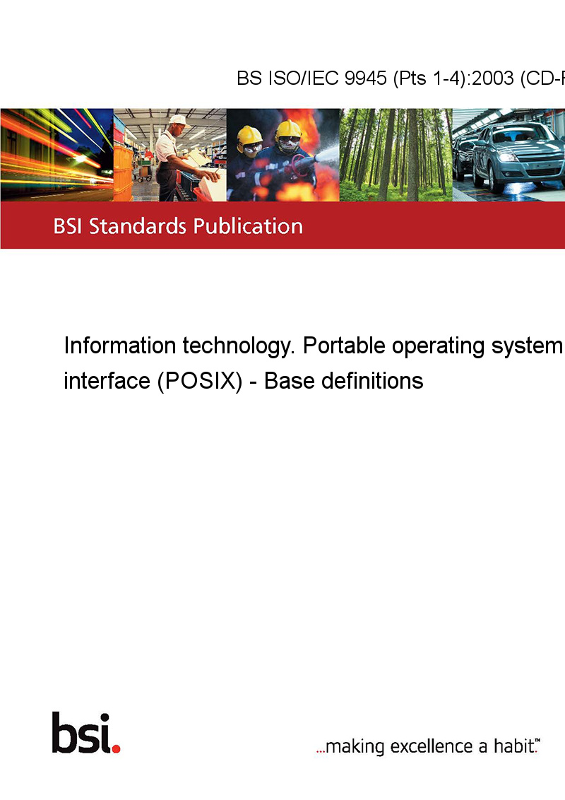 BS ISO/IEC 9945 (Pts 1-4):2003 (CD-ROM) Information Technology ...